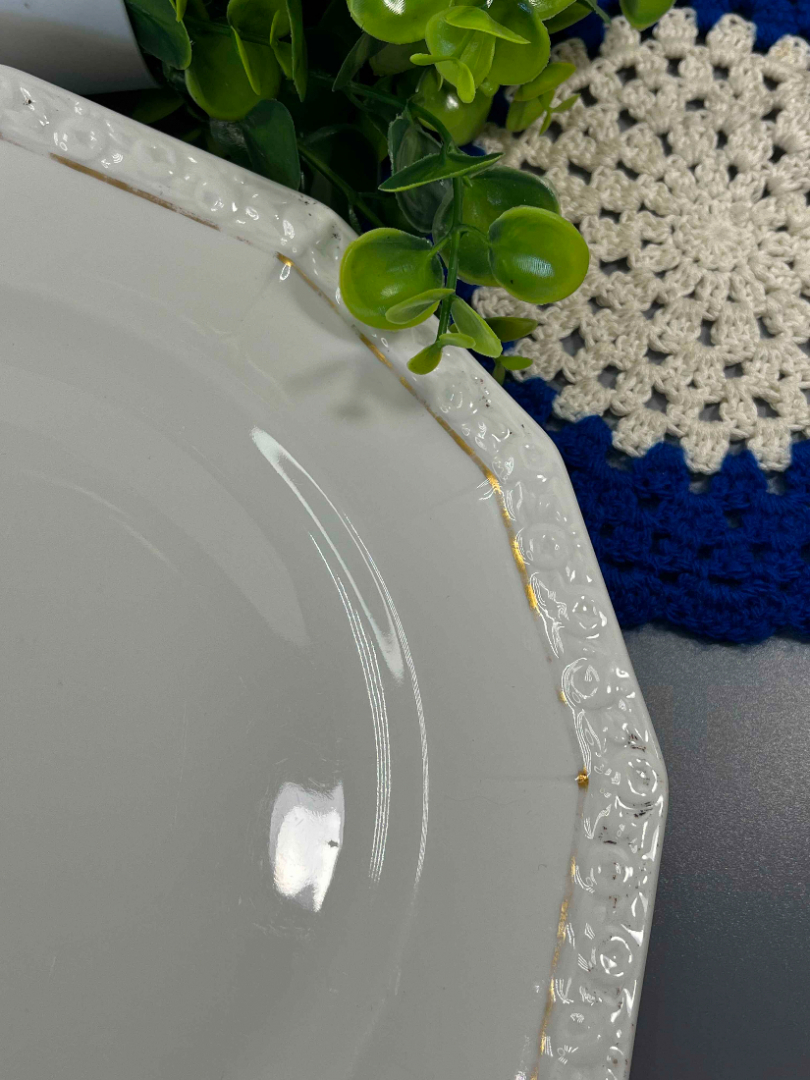 Тарелки постановочные Rosenthal, форма Maria. Фарфор с текстурой, позолота. Винтаж. Цена за 1шт. Картинка 4